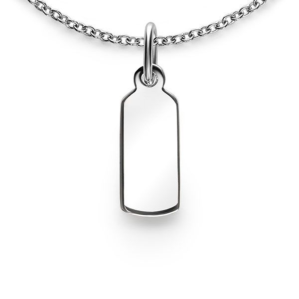 ZINZI Sterling Silver Pendant Flat Rectangle Bar ZIH2344 (excl. necklace)