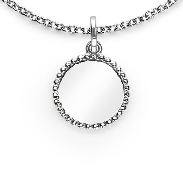 12mm ZINZI silver coin pendant with pearl rim for engraving ZIH2650 (without chain)