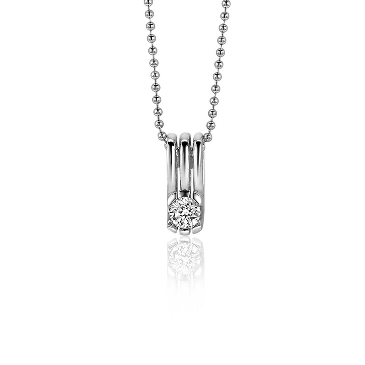 ZINZI Sterling Silver Pendant 13mm with White Zirconia ZIH403