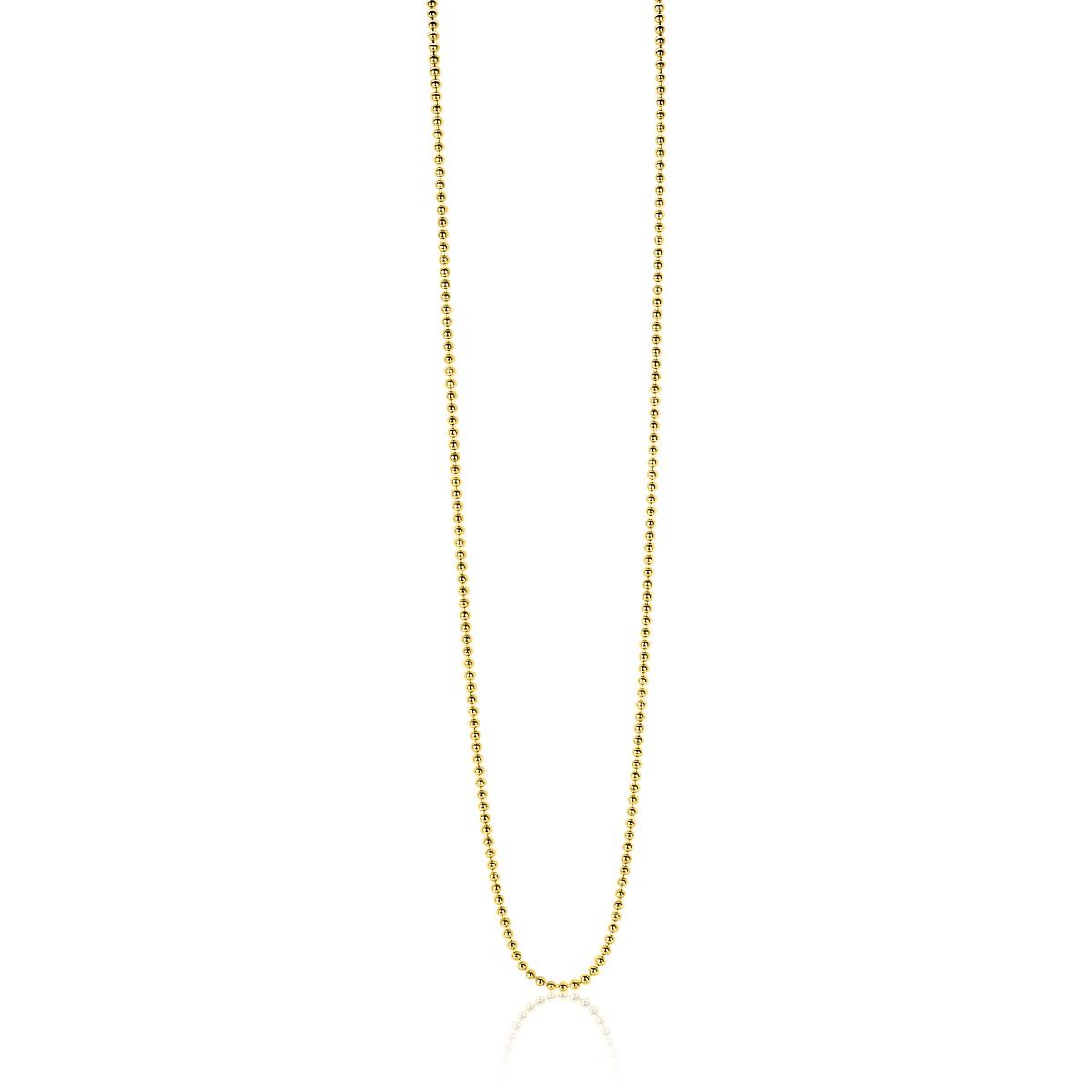 70cm ZINZI Gold Plated Sterling Silver Beads Necklace ZILC-B70G
