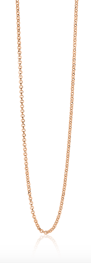 45cm ZINZI Rose Gold Plated Sterling Silver Rolo Chain Necklace ZILC-J45R