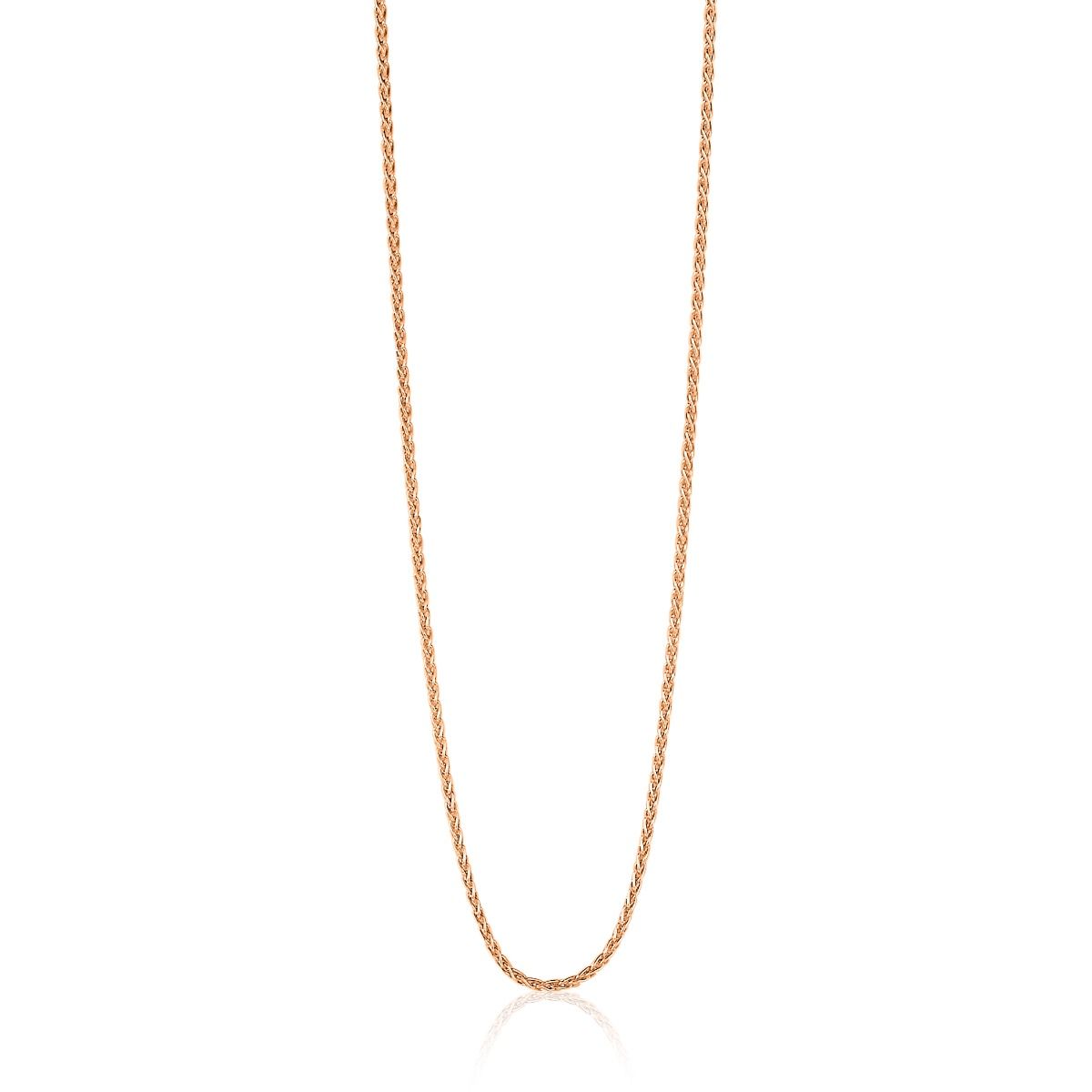 42cm ZINZI Rose Gold Plated Sterling Silver Wheat Chain Necklace ZILC-P42R