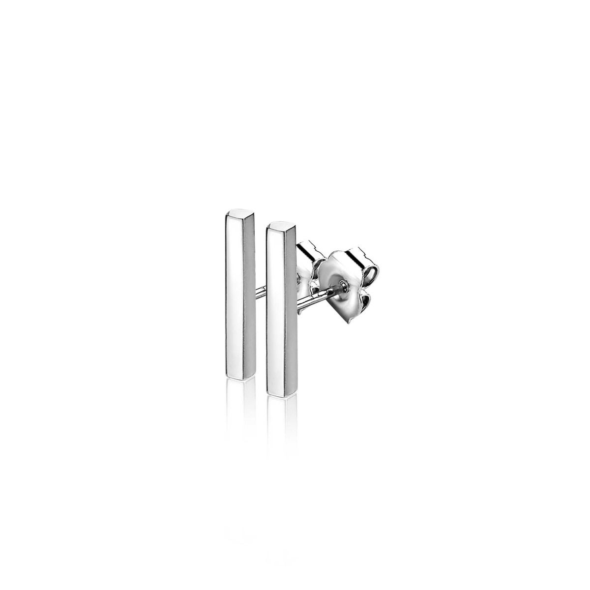 15mm ZINZI Sterling Silver Stud Earrings Bar ZIO1466