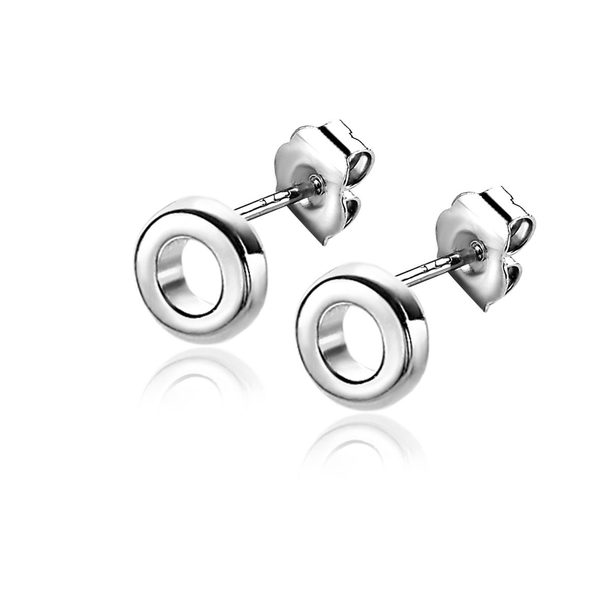 5mm ZINZI Sterling Silver Stud Earrings Open Circle ZIO2168