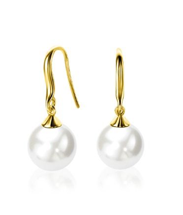 ZINZI zlv. oorhangers gg.verg. met witte parel