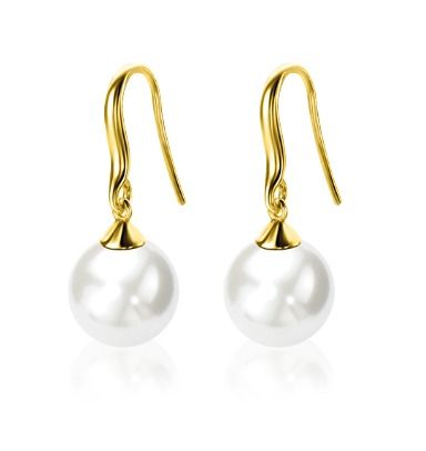 ZINZI zlv. oorhangers gg.verg. met witte parel