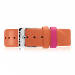 Zinzi Retro leren horlogeband oranje stalen sluiting 18mm RETBAND26
