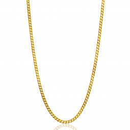 42cm ZINZI Gold 14 krt gourmet ketting 1mm breed, ideaal om je hanger aan te bevestigen ZGLG42-1