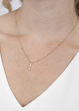 ZINZI gold 14 karaat gouden hanger diamant wit ZGH95 (zonder collier)