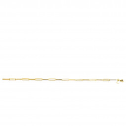 ZINZI Gold 14 krt gouden armband met trendy paperclip/closed for ever schakels 3mm breed, lengte 19cm ZGA386