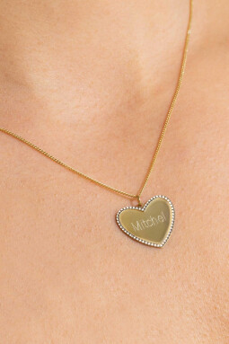 19mm ZINZI 14K Gold Pendant Shiny Heart with White Gold Pearls ZGH364-19 (excl. necklace)