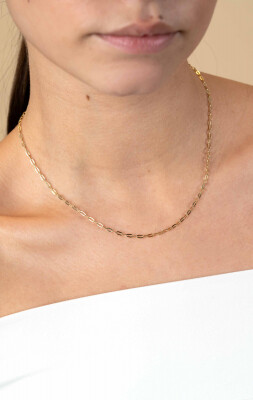 ZINZI 14K Gold Necklace with Oval Chains 2,2mm width 43cm ZGC291