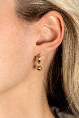 ZINZI 14K Gold Earrings Pendants Beads 6mm ZGCH392 (excl. hoop earrings)