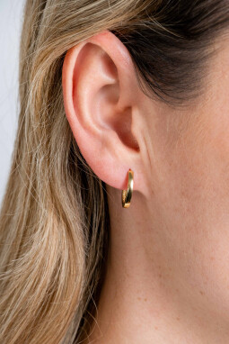 12mm ZINZI 14K Gold Hoop Earrings Square Tube 12 x 1,7mm ZGO321