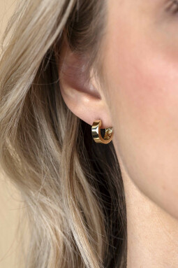 12,5mm ZINZI 14K Gold Hoop Earrings Square Tube 3,6mm width ZGO438