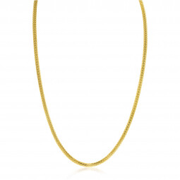 ZINZI Gold 14 krt gouden popcorn schakel-collier 3mm breed, lengte 43cm ZGC380