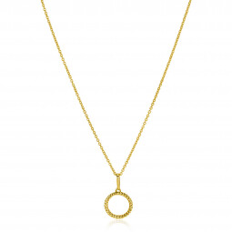 ZINZI Gold 14 krt gouden hanger met open ronde vorm 10mm, met gedraaide buis ZGH400