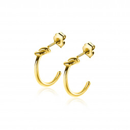 11mm ZINZI Gold 14 krt gouden halve oorringen met knoopje ZGO454
