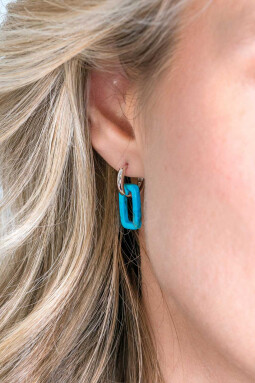 12mm ZINZI Sterling Silver Earrings with Open Oval Turquoise ZIO2228