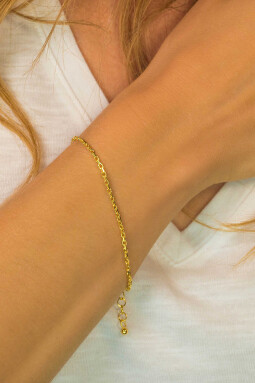 ZINZI Gold Plated Sterling Silver Chain Bracelet Anchor ZIA1415G