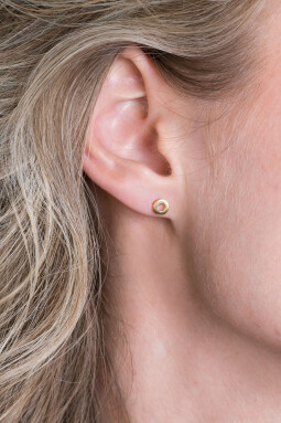 ZINZI Sterling Silver EarRings 14K Yellow Gold Plated 5mm