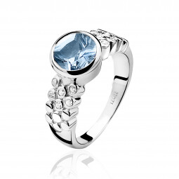ZINZI zilveren ring blauw ZIR866B