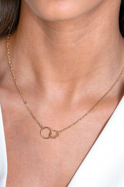 ZINZI gold plated zilveren paperclip en bolletjes schakelketting met ronde vormen verbonden 40-45cm ZIC2342G