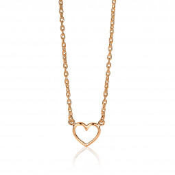 ZINZI Rose Gold Plated Sterling Silver Necklace Open Heart ZIC1420R