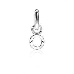 ZINZI Sterling Silver Letter Earrings Pendant O price per piece ZICH2144O (excl. hoop earrings)