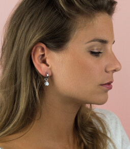 ZINZI Sterling Silver Earrings Pendants Drop White ZICH1302 (excl. hoop earrings)