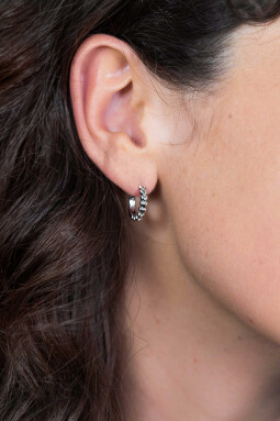 15mm ZINZI Sterling Silver Hoop Earrings Hearts 15x3mm ZIO1798