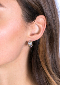 ZINZI Sterling Silver Luxury Bicolor Cross-over EarRings