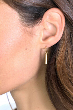 ZINZI Sterling Silver EarRings in 14K Yellow Gold Plated Bar