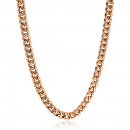 ZINZI Rose Gold Plated Sterling Silver Curb Chain Necklace 45cm ZIC1056R