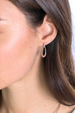 ZINZI Sterling Silver EarRings 25mm in 14K Rose Gold Plated
