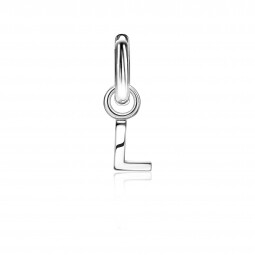 ZINZI Sterling Silver Letter Ear Pendant L (per piece)