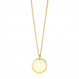 20mm ZINZI Gold Plated Sterling Silver Pendant Shiny Coin to Engrave ZIH2345G20 (excl. necklace)