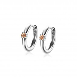 NOVEMBER oorringen 13mm zilver met geboortesteen geel citrien zirconia 
