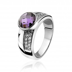 ZINZI Sterling Silver Ring Purple ZIR766P