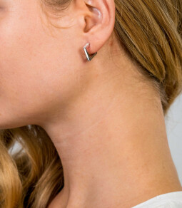 18mm ZINZI Sterling Silver Hoop Earrings Triangle Shape Square Tube 18x2,5mm ZIO1684