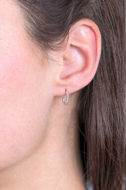 11mm ZINZI Sterling Silver Stud Earrings Hoop Beads ZIO2176