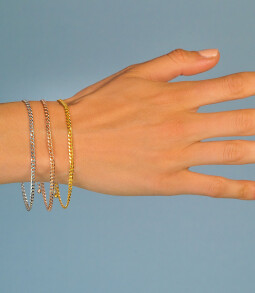 ZINZI zilveren armband geel verguld 3mm gourmet ZIA1418G