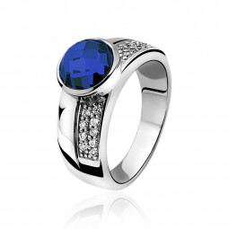 ZINZI Sterling Silver Ring Blue ZIR766B