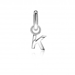 ZINZI Sterling Silver Letter Earrings Pendant K price per piece ZICH2144K (excl. hoop earrings)