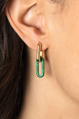 19mm ZINZI Oval Earrings Pendants in Trendy Malachite Green ZICH2455G (excl. hoop earrings)