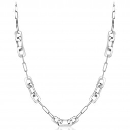 ZINZI Sterling Silver Trendy Chain Necklace with Rectangular Chains in Multiple Widths 34-45cm ZIC-BF72