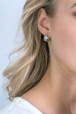 ZINZI Sterling Silver Luxury brede EarRings 14x7mm Baguette Zirconia