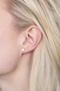 6mm ZINZI Sterling Silver Stud Earrings Shiny Triangle ZIO1375