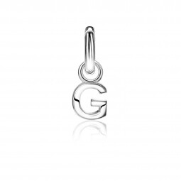 ZINZI Sterling Silver Letter Earrings Pendant G price per piece ZICH2144G (excl. hoop earrings)