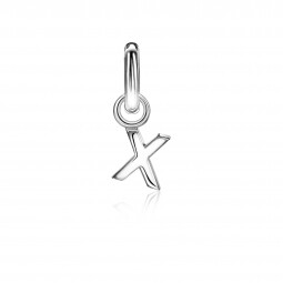 ZINZI Sterling Silver Letter Earrings Pendant X price per piece ZICH2144X (excl. hoop earrings)